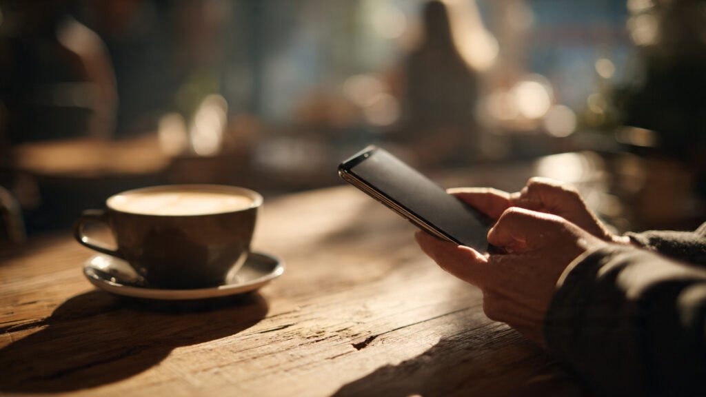 Real estate agent using smartphone to text buyers and manage leads