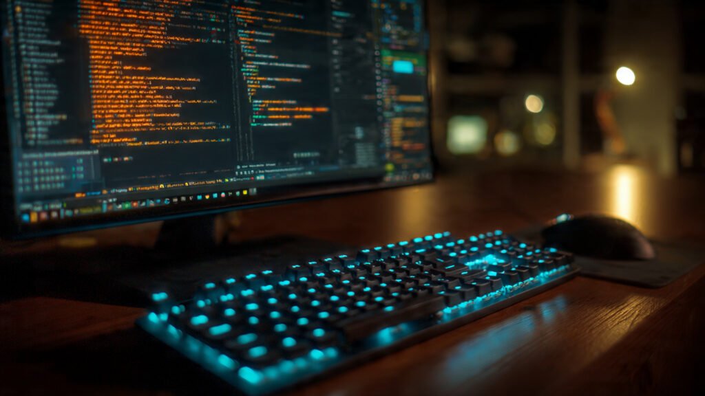 AI code refactoring workflow showing Python script on a dark monitor