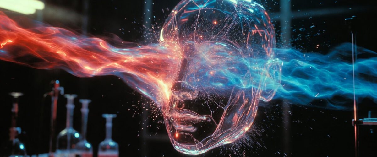 Représentation visuelle de la fusion de deux images par une intelligence artificielle générative