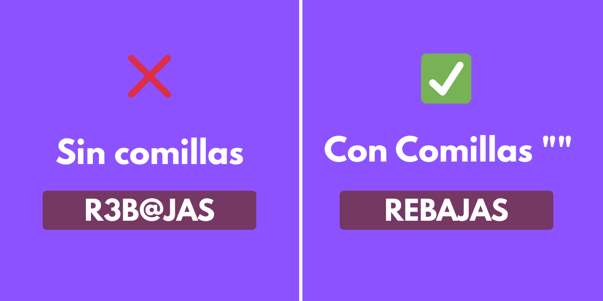 Comparativa visual de prompts en Google Imagen 4 mostrando el error de no usar comillas frente al uso correcto