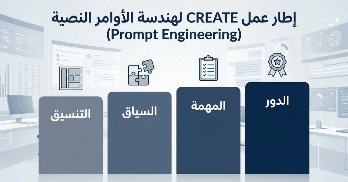 مخطط يوضح إطار عمل كتابة الأوامر Role Task Context Format