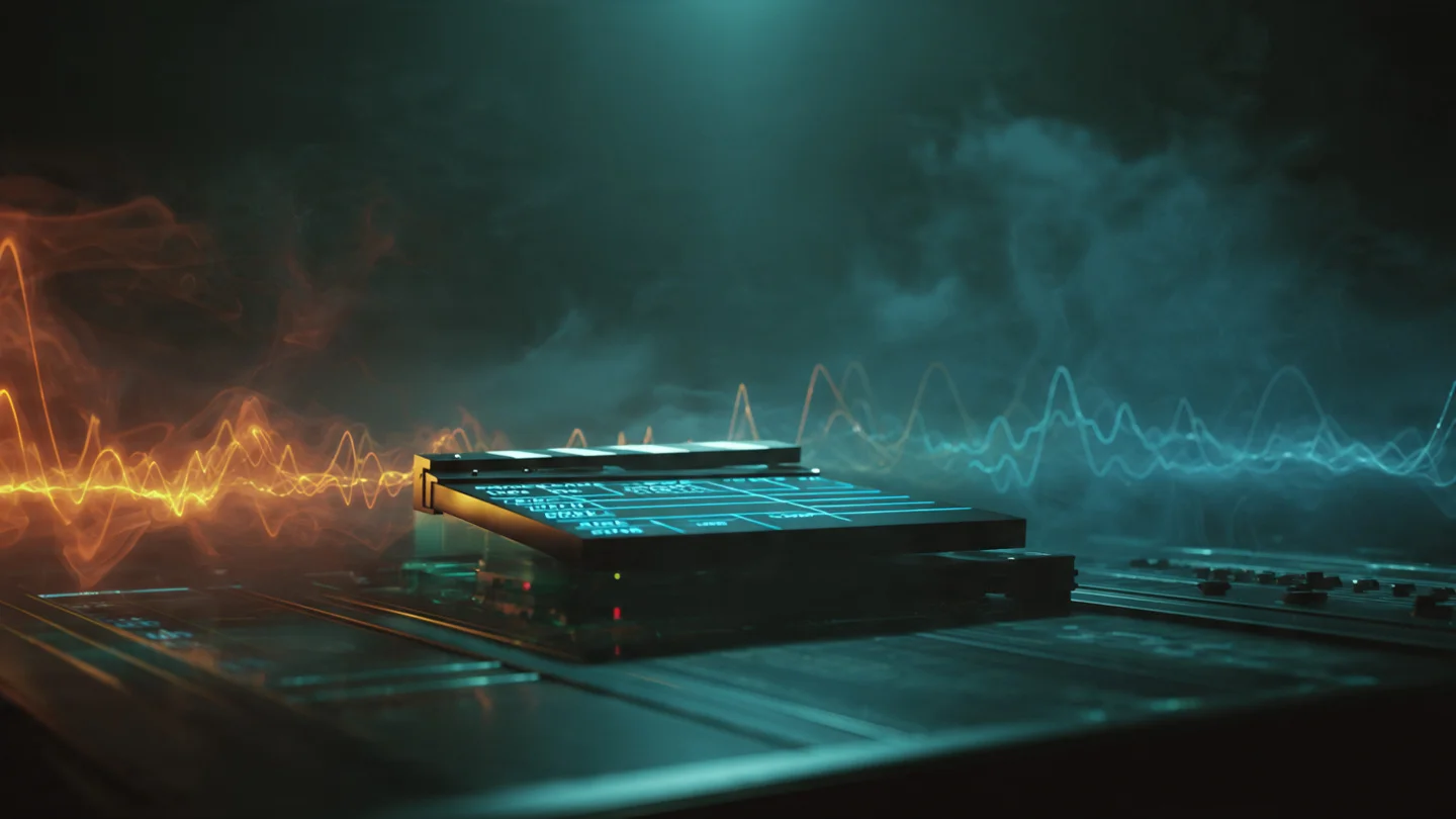 A cinematic photorealistic wide shot of a high tec