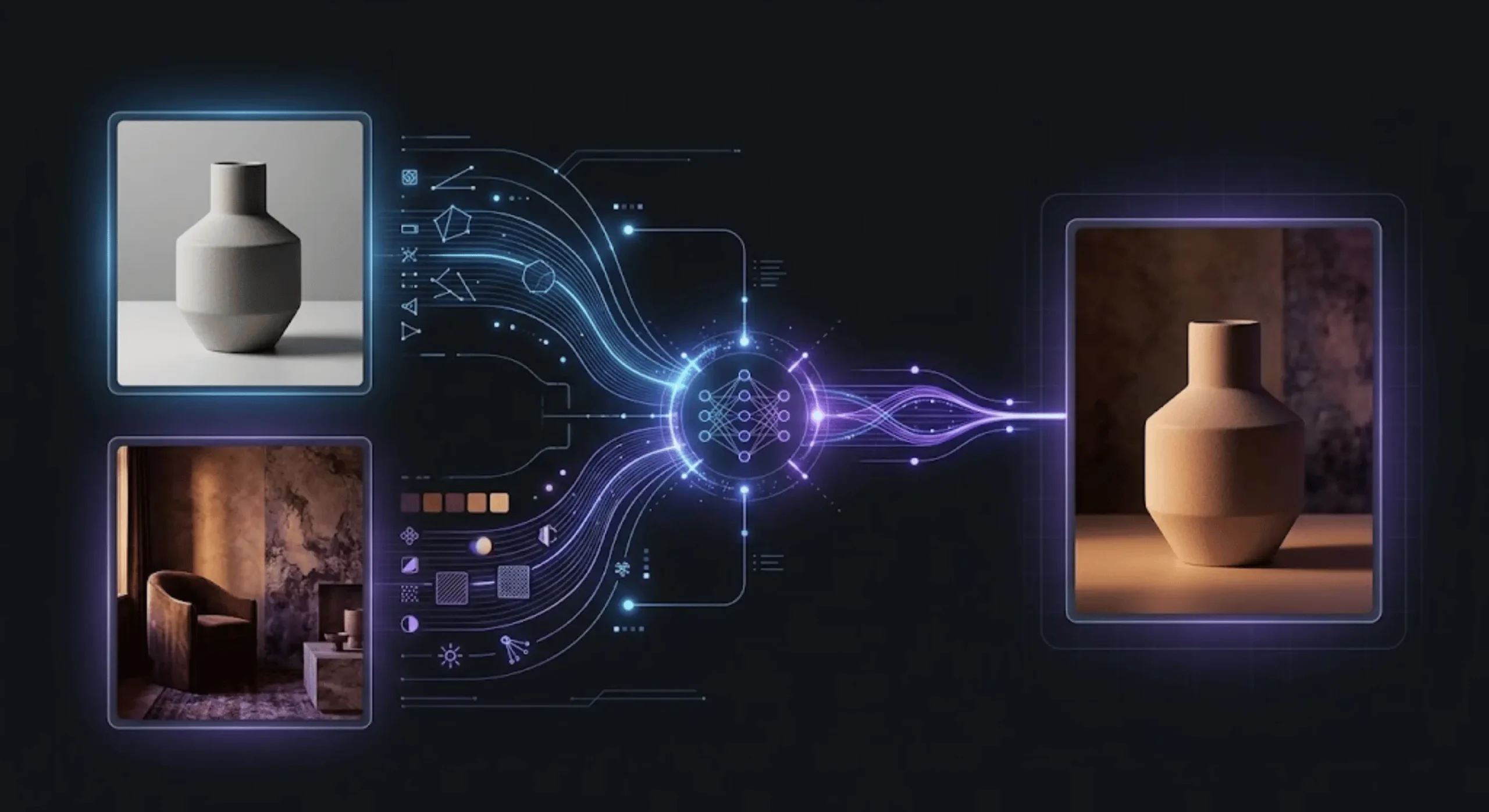 Subject and style roles in a blend two images AI prompt workflow