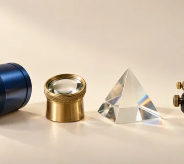 A collection of optical instruments representing different AI prompt writing tools