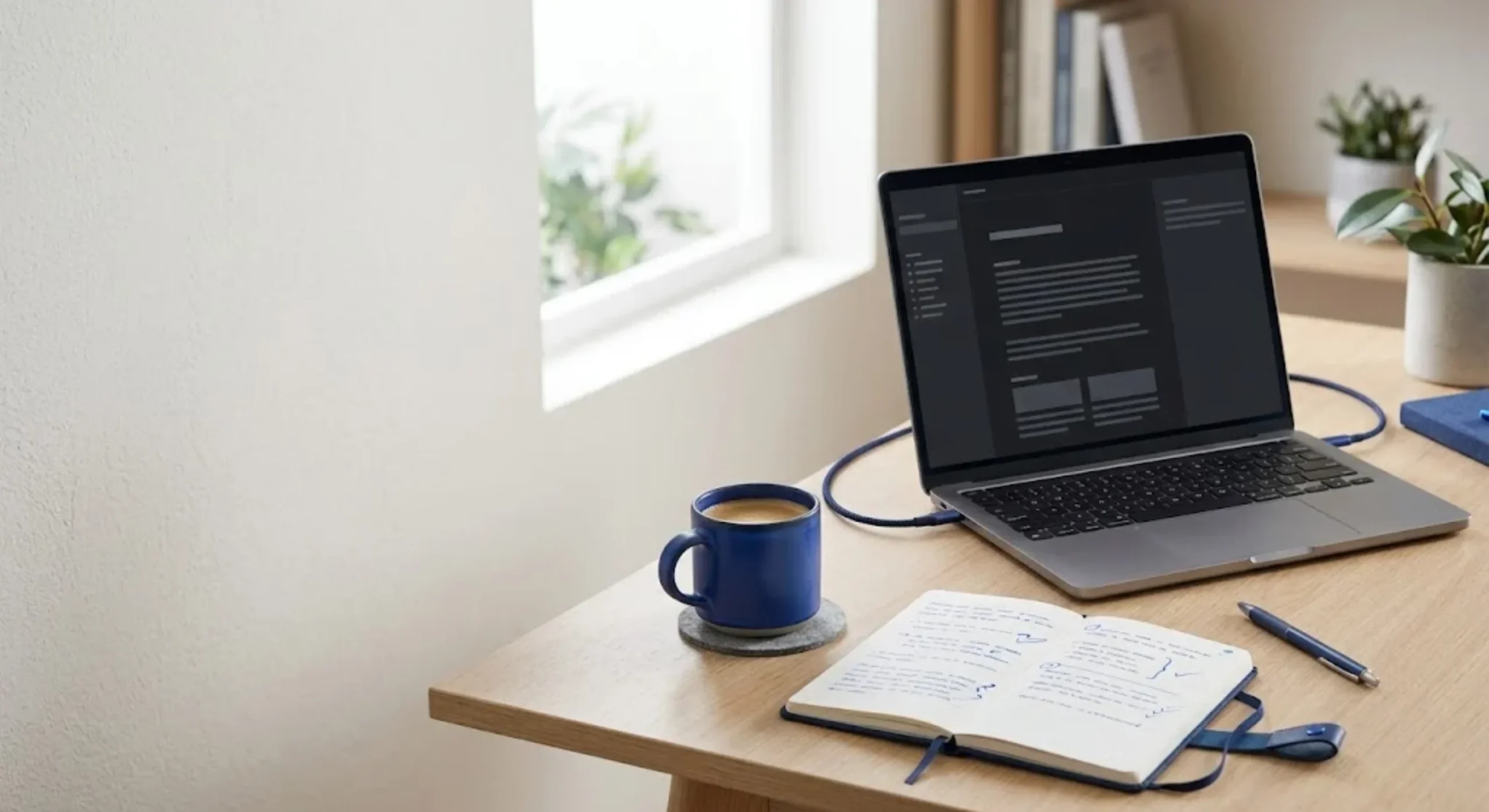 A writing workspace illustrating the process of turning a rough idea into a clear ChatGPT prompt