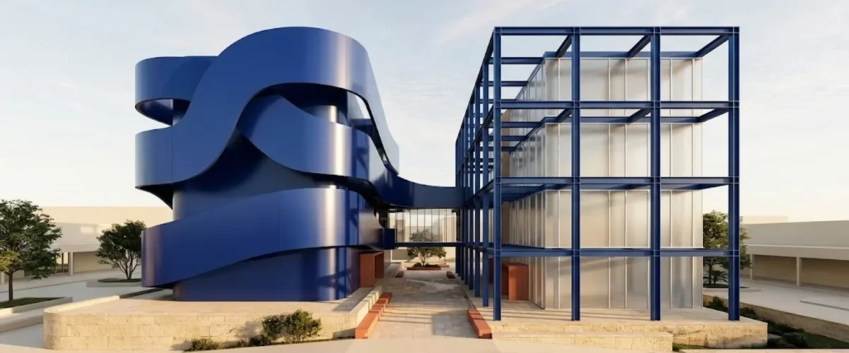 Complementary architectural forms representing prompt writing and prompt engineering
